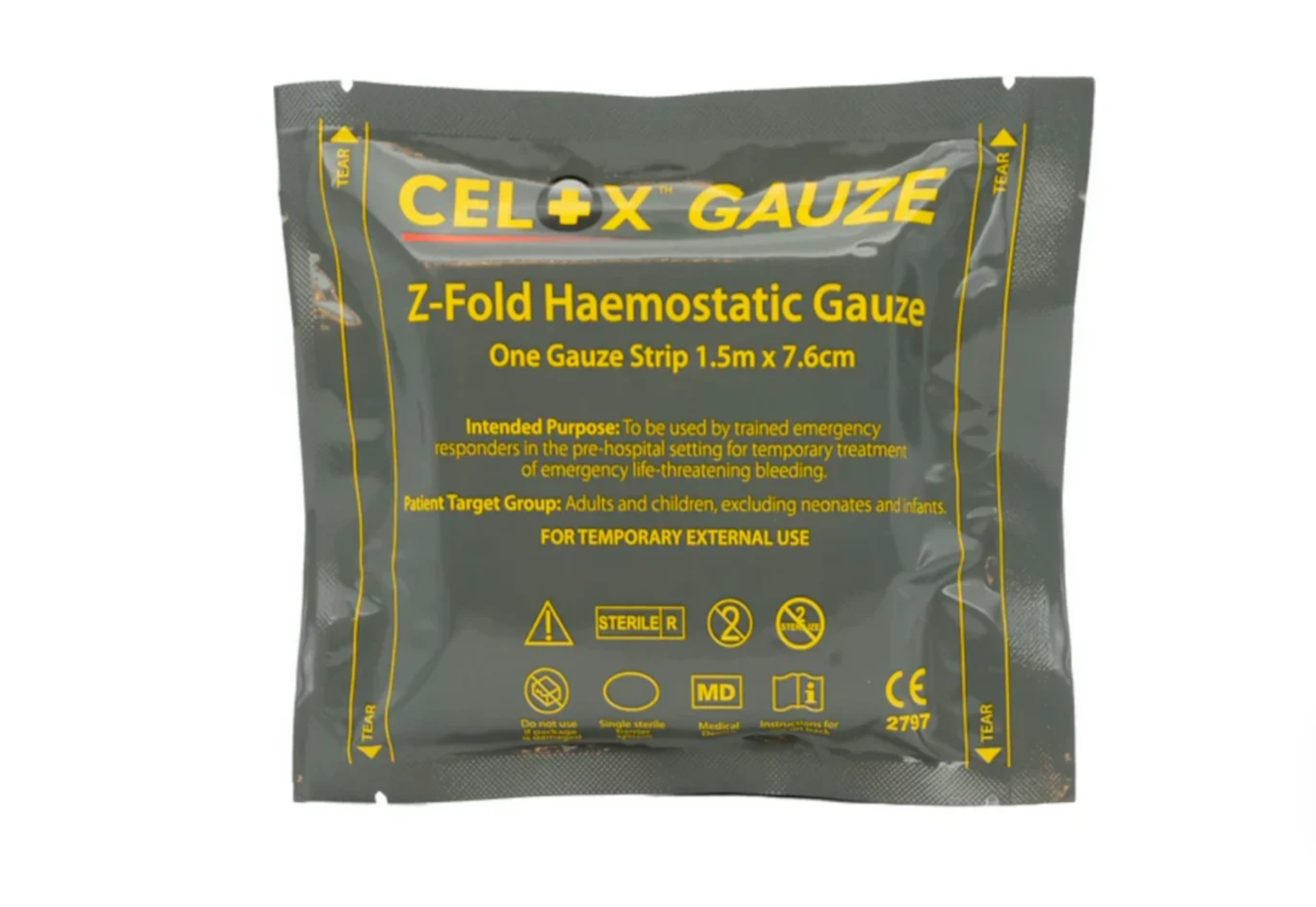 CELOX™ GAUZE – pansament hemostatic Z-Fold sangerari WARZONESHOP
