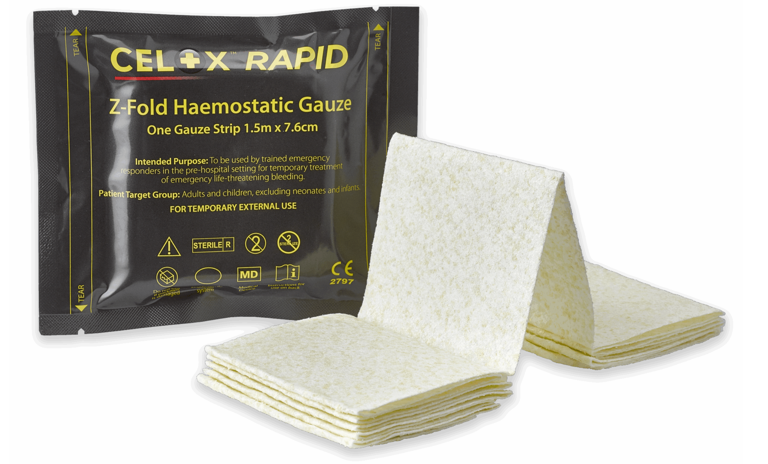 CELOX™ RAPID GAUZE – pansament hemostatic cu actiune rapida WARZONESHOP