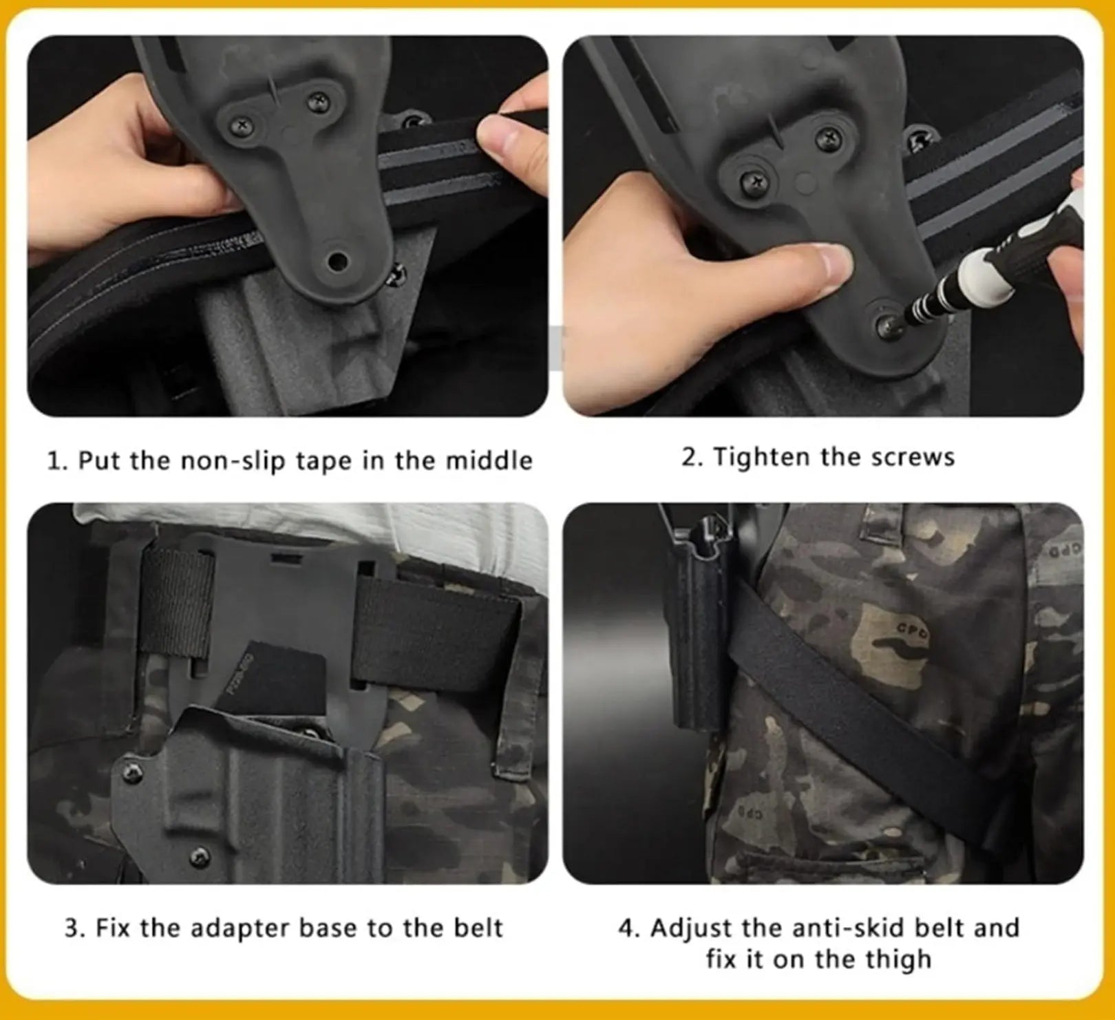 Curea Elastica Tactica Antialunecare picior pentru holster WARZONESHOP