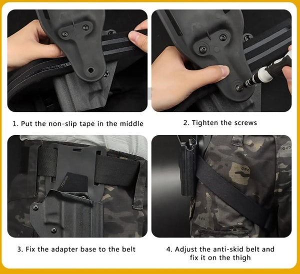 Curea Elastica Tactica Antialunecare picior pentru holster WARZONESHOP