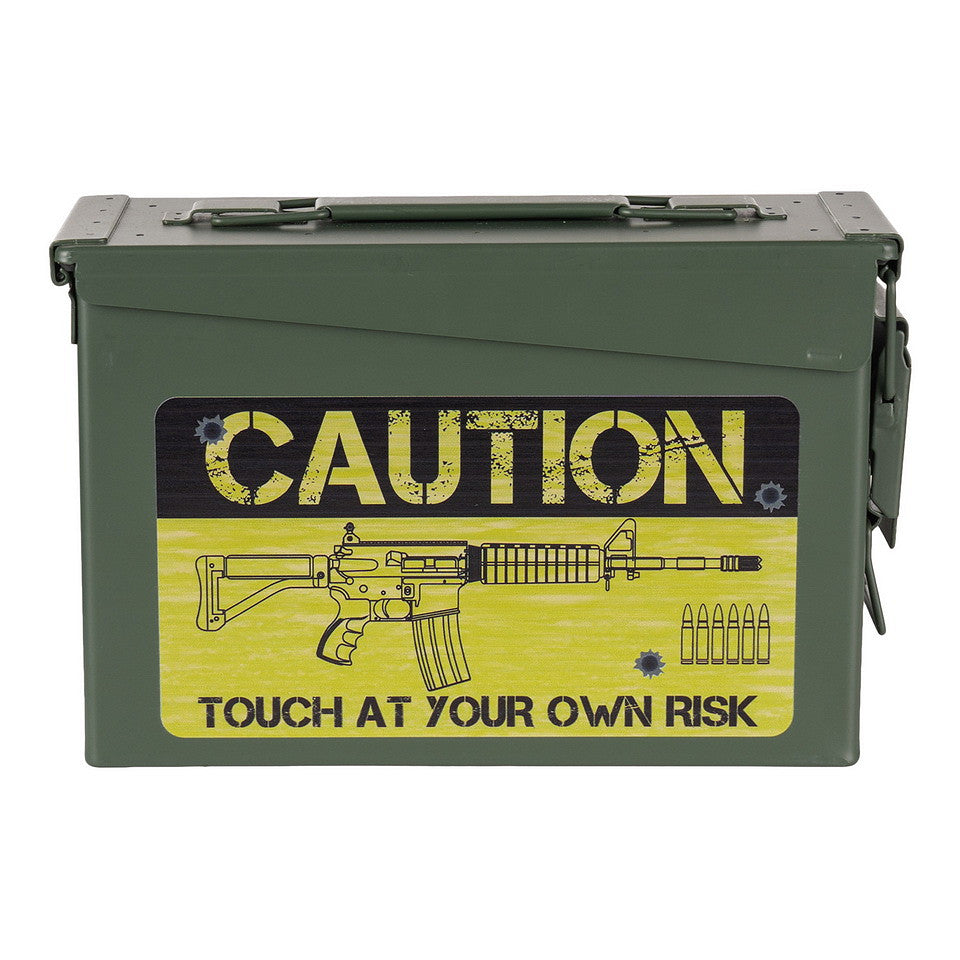 Cutie munitie metalica Ammo Box 30 Cal. – Caution Risk WARZONESHOP