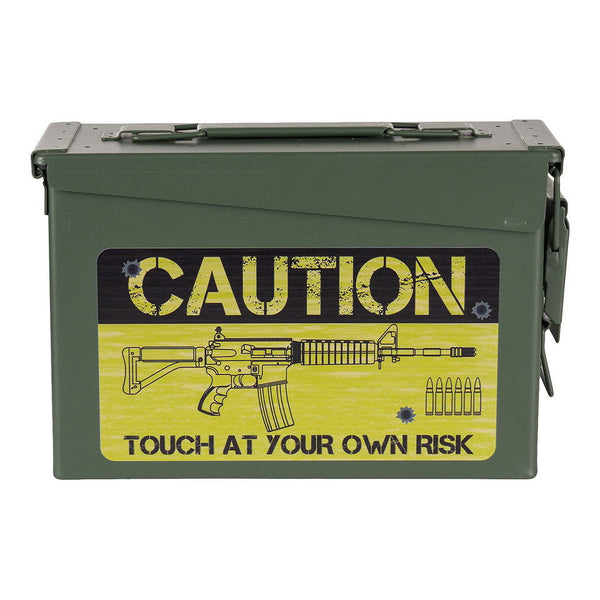 Cutie munitie metalica Ammo Box 30 Cal. – Caution Risk WARZONESHOP
