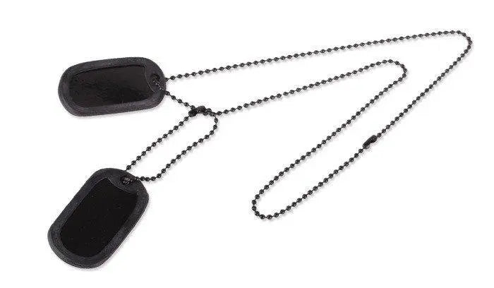 Dog-tag Negru Mil-tec cu Silencer WARZONESHOP