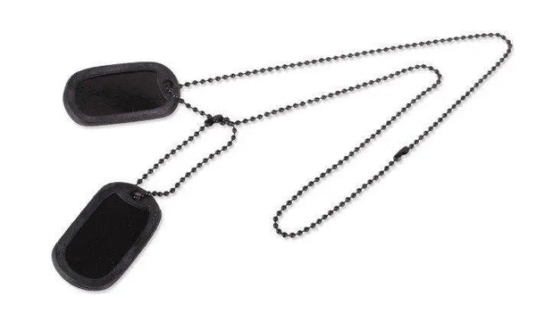 Dog-tag Negru Mil-tec cu Silencer WARZONESHOP