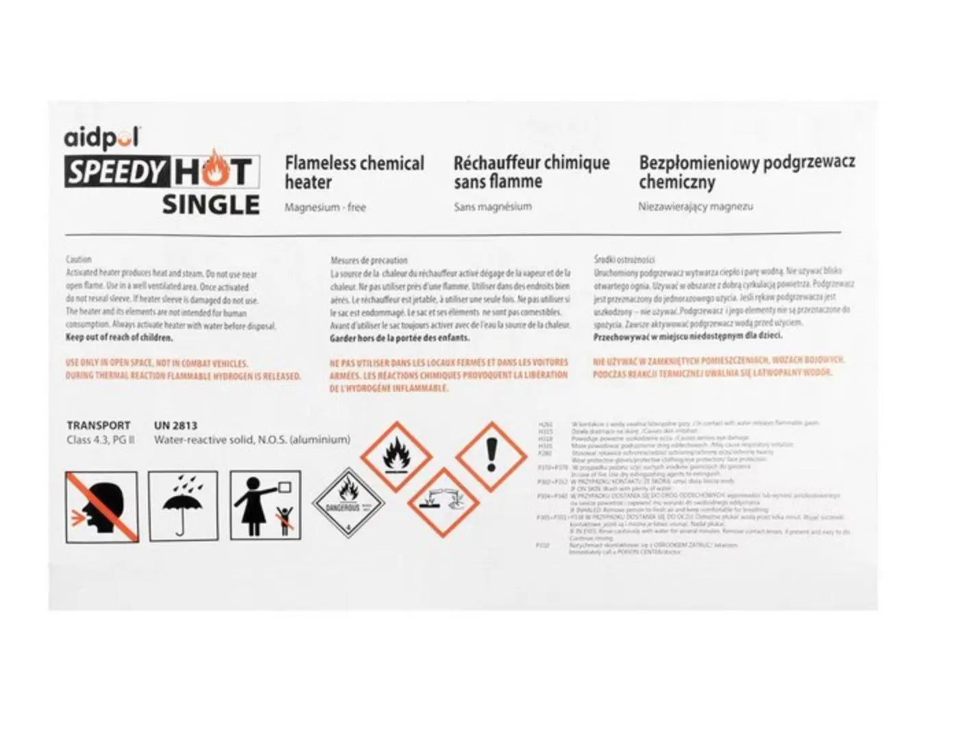 Incalzitor Chimic Fara Flacara SPEEDY HOT® pentru Alimente WARZONESHOP