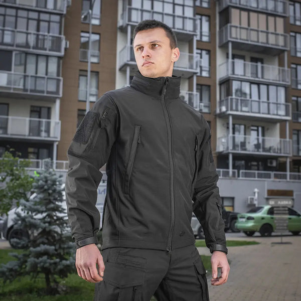 Jacheta tactica SoftShell neagra M-TAC WARZONESHOP