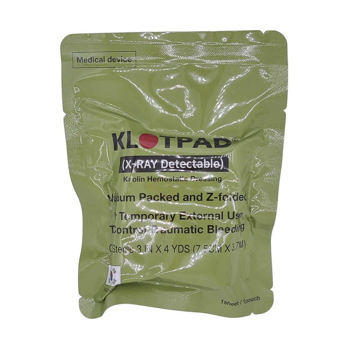 Pansament Hemostatic Militar KLOTPAD Z-Fold 7.5 cm x 3.7 m WARZONESHOP