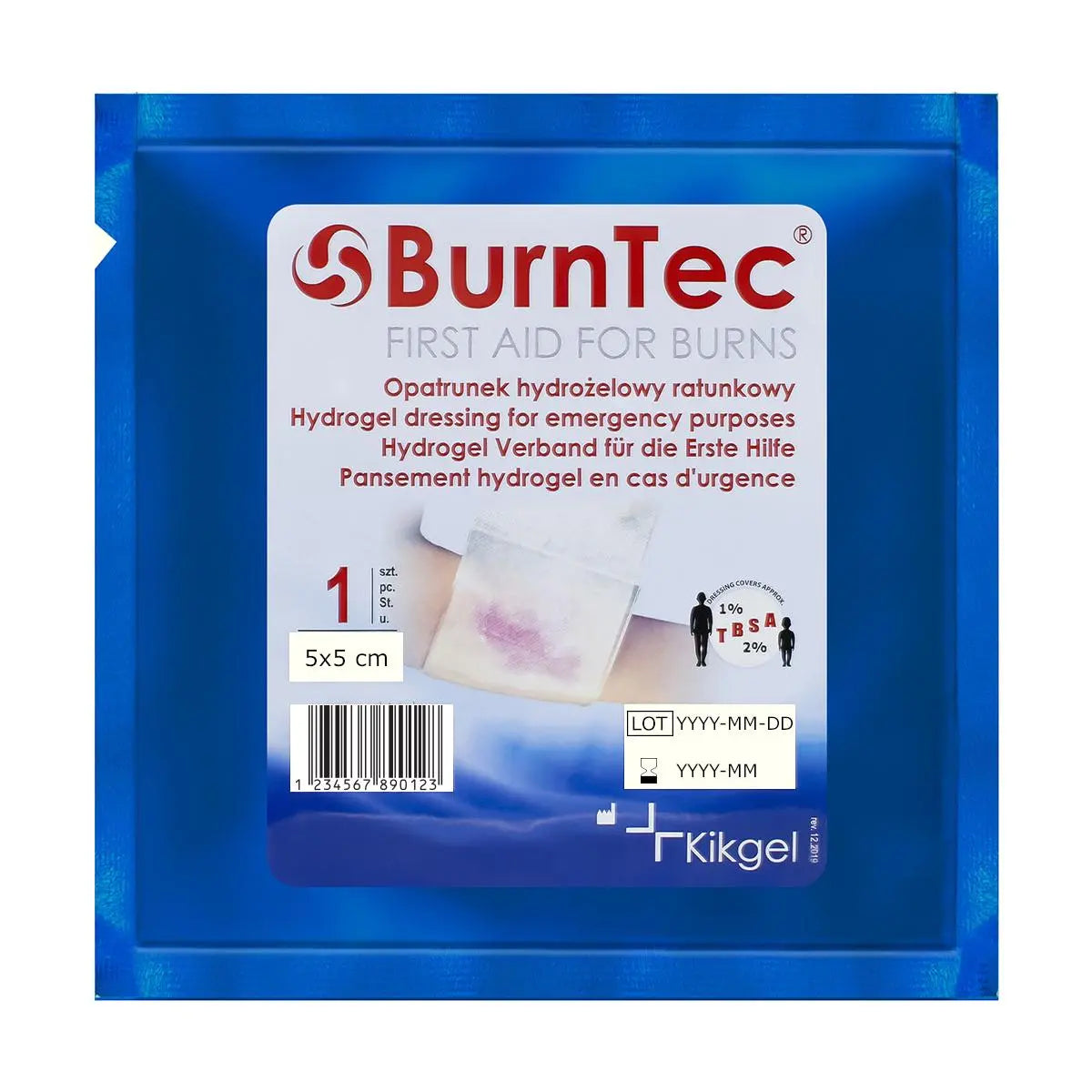 Pansament arsuri hydrogel BurnTec 5x5 cm WARZONESHOP