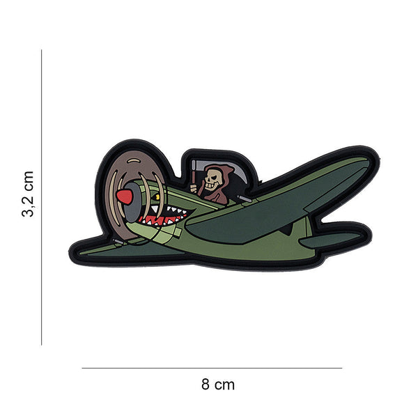 Patch 3D PVC Warhawk with Grim Reaper – Emblemă Aviatică WWII WARZONESHOP