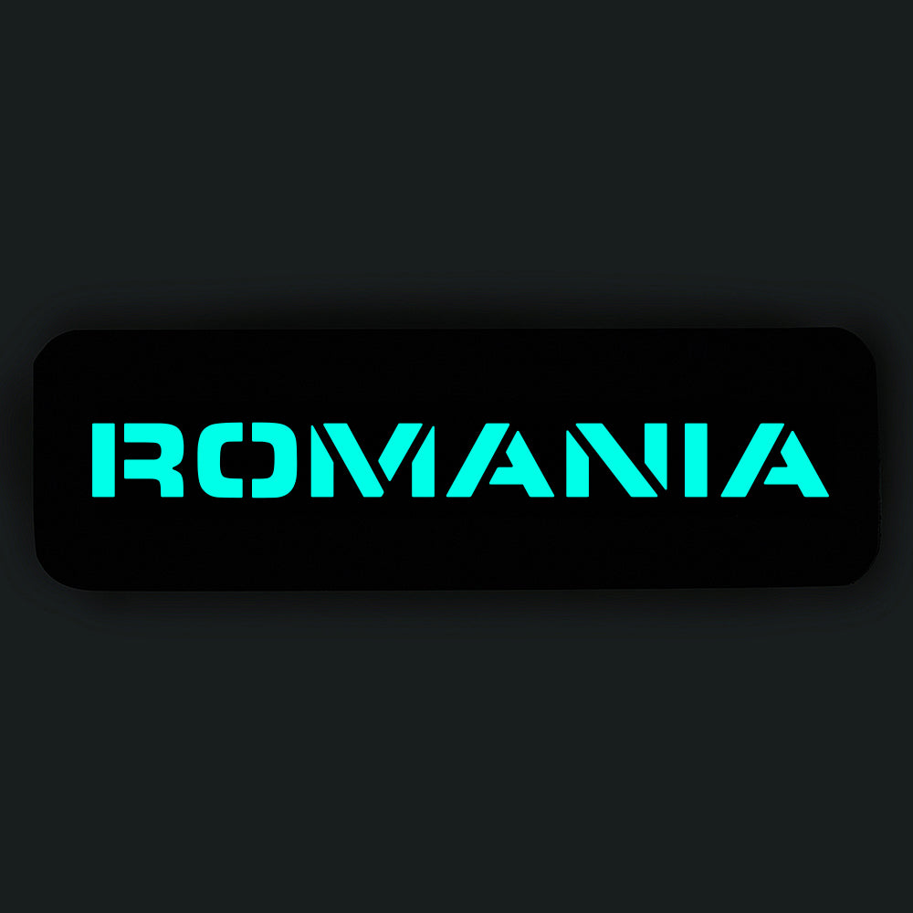 Patch ROMANIA fosforescent CORDURA® 500D laser-cut 25x80mm WARZONESHOP