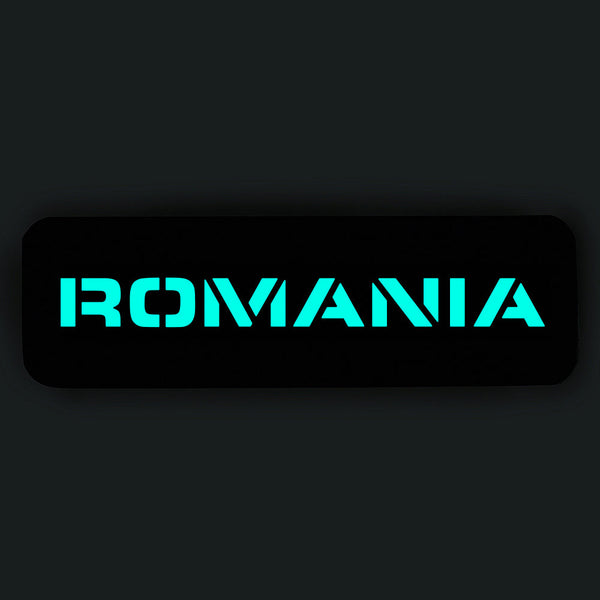 Patch ROMANIA fosforescent CORDURA® 500D laser-cut 25x80mm WARZONESHOP
