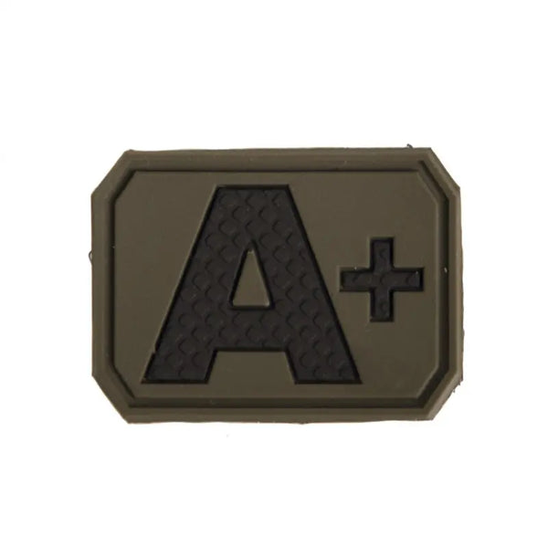 Patch grupa sanguina A pozitiv olive velcro PVC WARZONESHOP