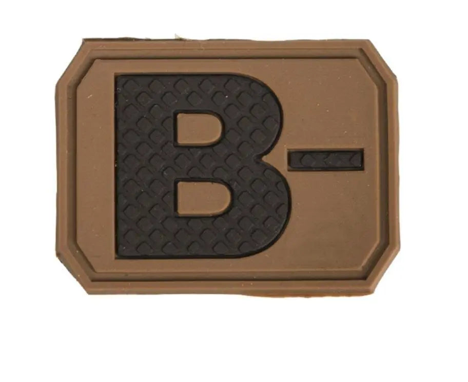 Patch grupa sanguina B negativ velcro PVC WARZONESHOP