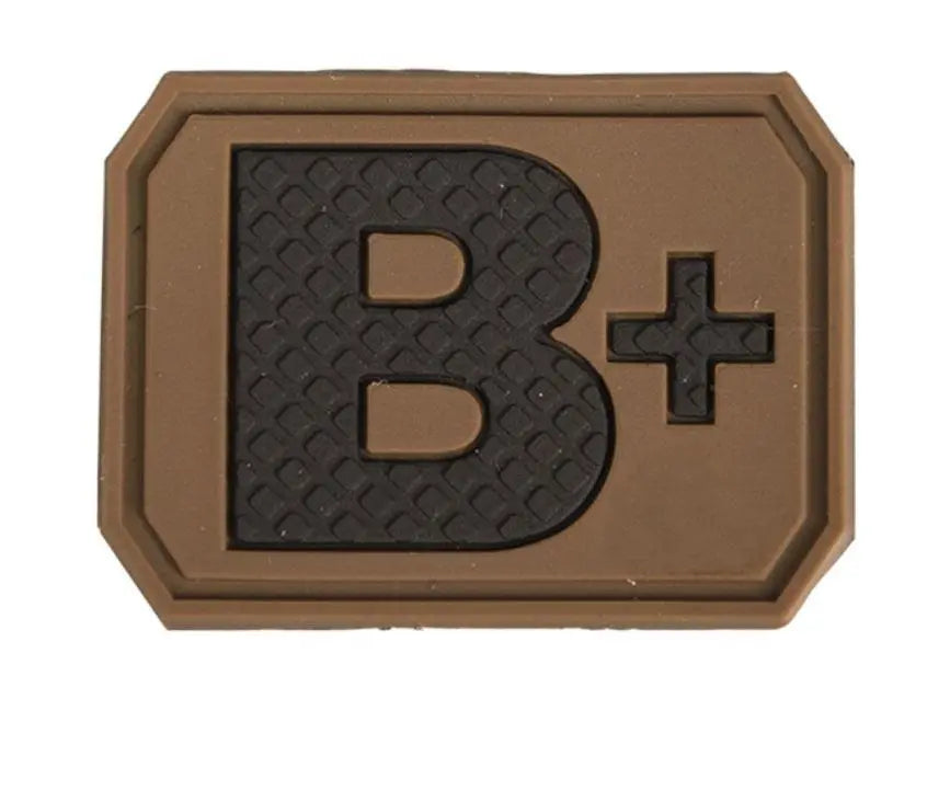 Patch grupa sanguina B pozitiv velcro PVC WARZONESHOP
