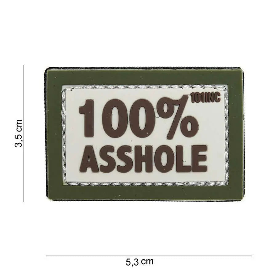 Patch velcro 100% ASSHOLE 3D PVC WARZONESHOP