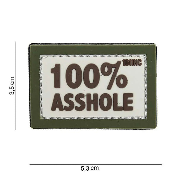 Patch velcro 100% ASSHOLE 3D PVC WARZONESHOP