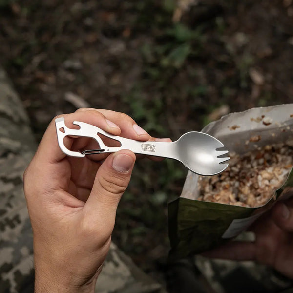 Set Tacam M-Tac Spork cu Carabiniera – Ideal pentru Drumetii si Calatorii WARZONESHOP