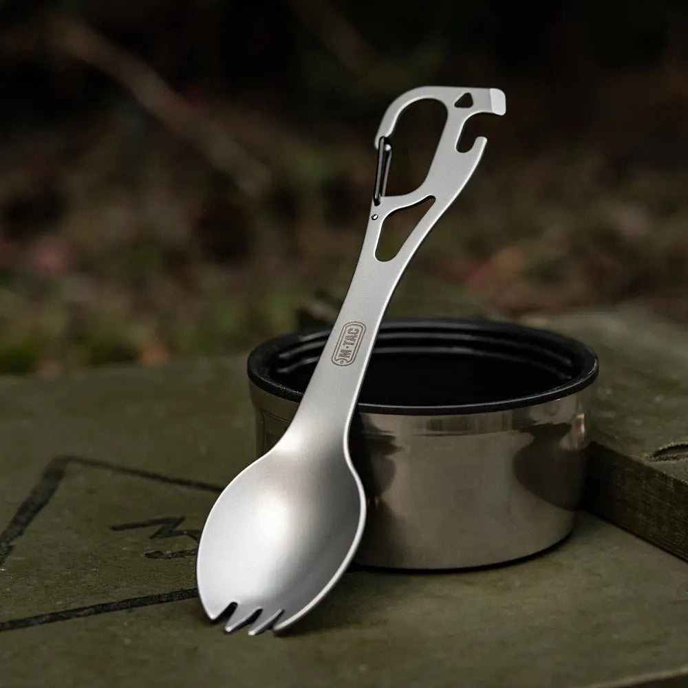 Set Tacam M-Tac Spork cu Carabiniera – Ideal pentru Drumetii si Calatorii WARZONESHOP