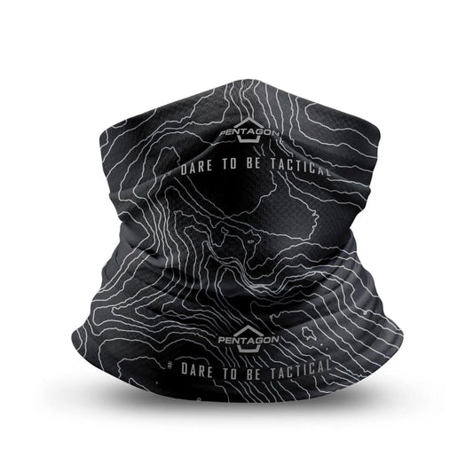 Bandana neagra SKIRON TOPOGRAPHIC MAP Pentagon | Echipament tactic WARGEAR