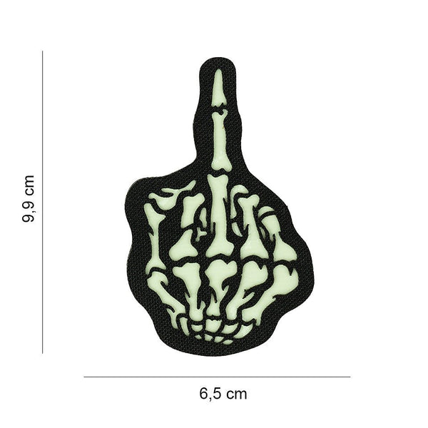 Patch Laser Cut Skull Finger Glow in the Dark | Echipament tactic WARGEAR