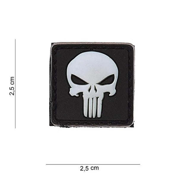 Patch Punisher alb - negru PVC 3d | Echipament tactic WARGEAR