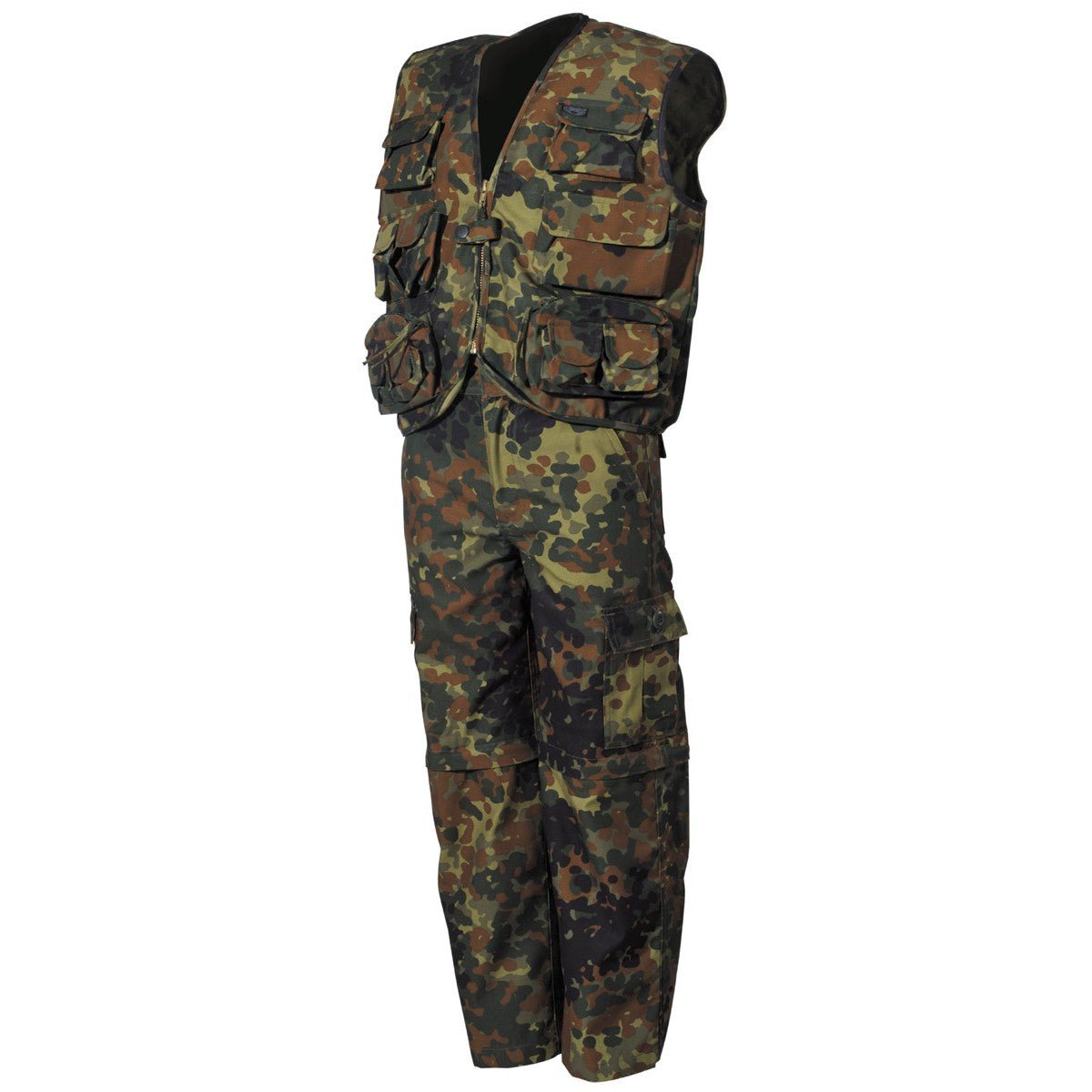 Set Camuflaj Copii MFH – Vestă + Pantaloni Detasabili 2in1 Flecktarn | Echipament tactic WARGEAR