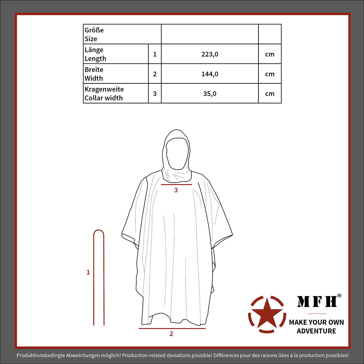 Poncho Ploaie Ripstop MFH 144 x 223 cm – Negru