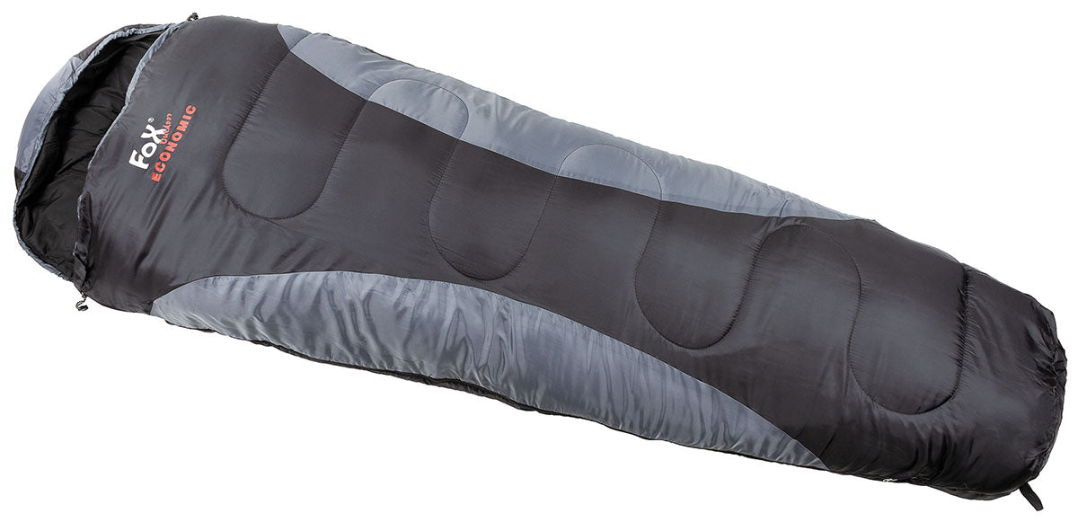 Sac de Dormit Tip Mumie FoxOutdoor Economic - Negru-Gri