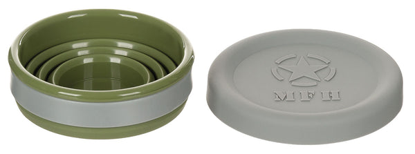 MFH Cana Pliabila Silicon cu Capac 200 ml - Verde Oliv