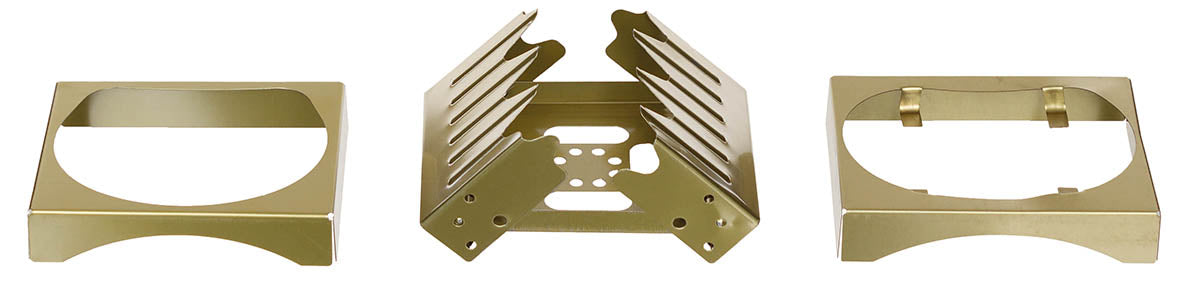 Aragaz de camping pliabil pe combustibil solid, set 3 piese
