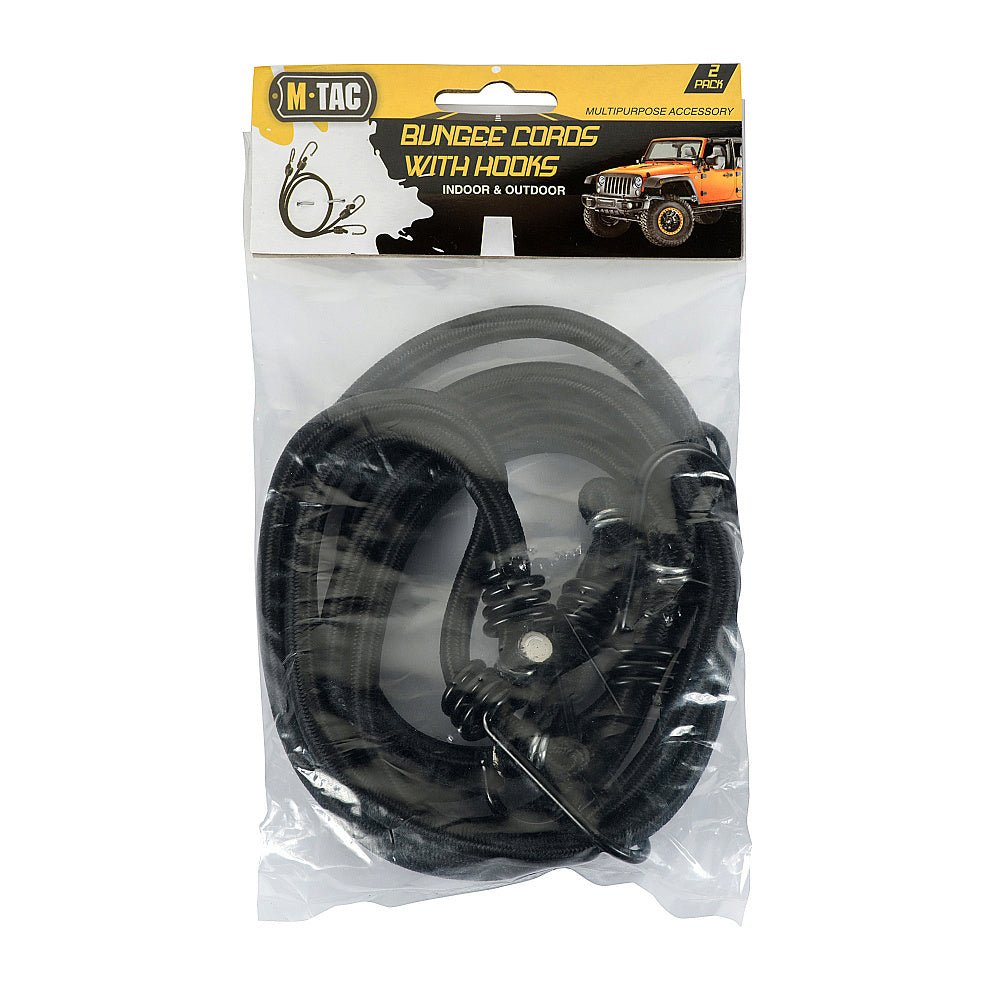 2 x Bungee Cords cu carlige M‑Tac – snururi elastice reglabile | Echipament tactic WARGEAR