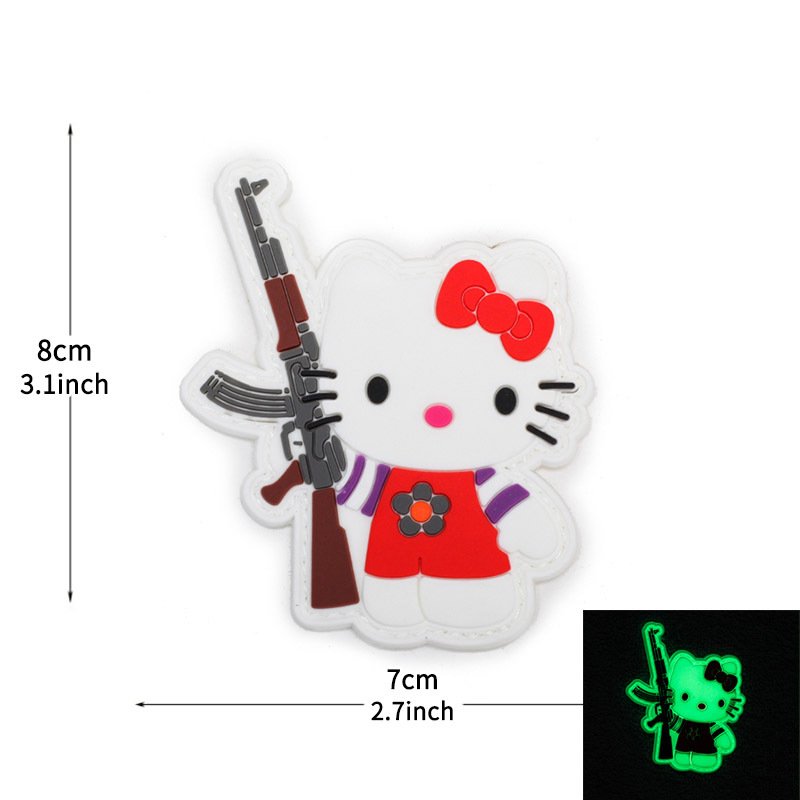Patch velcro HELLO KITTY AK-47 fosforescent