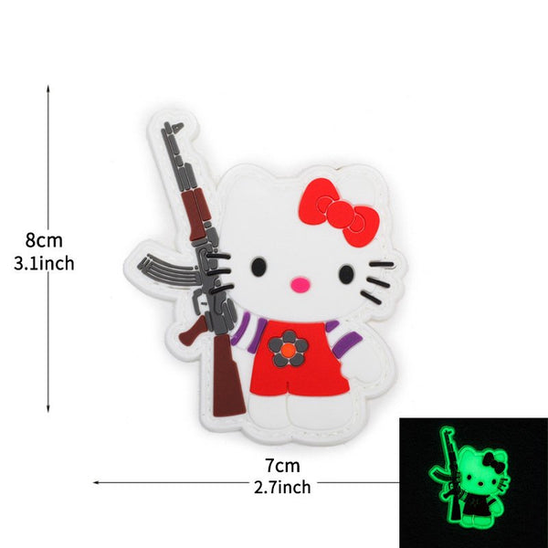 Patch velcro HELLO KITTY AK-47 fosforescent