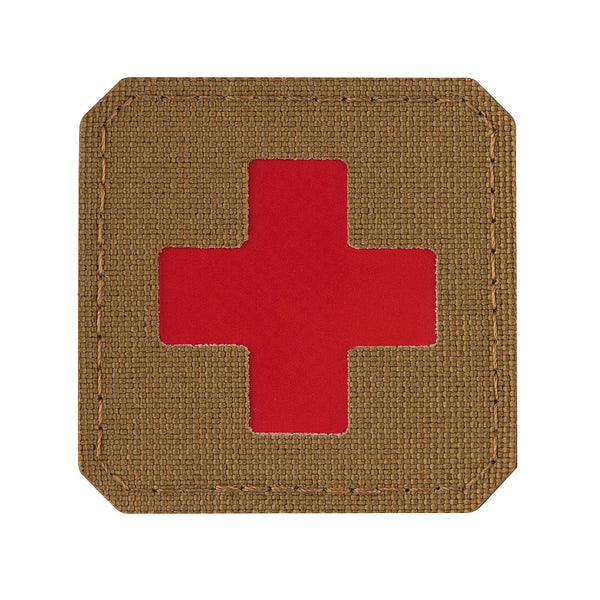 Patch Medic Cross Laser Cut M-TAC – Coyote + Rosu  WARGEAR