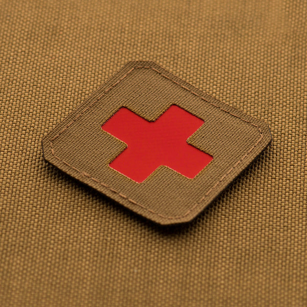 Patch Medic Cross Laser Cut M-TAC – Coyote + Rosu  WARGEAR