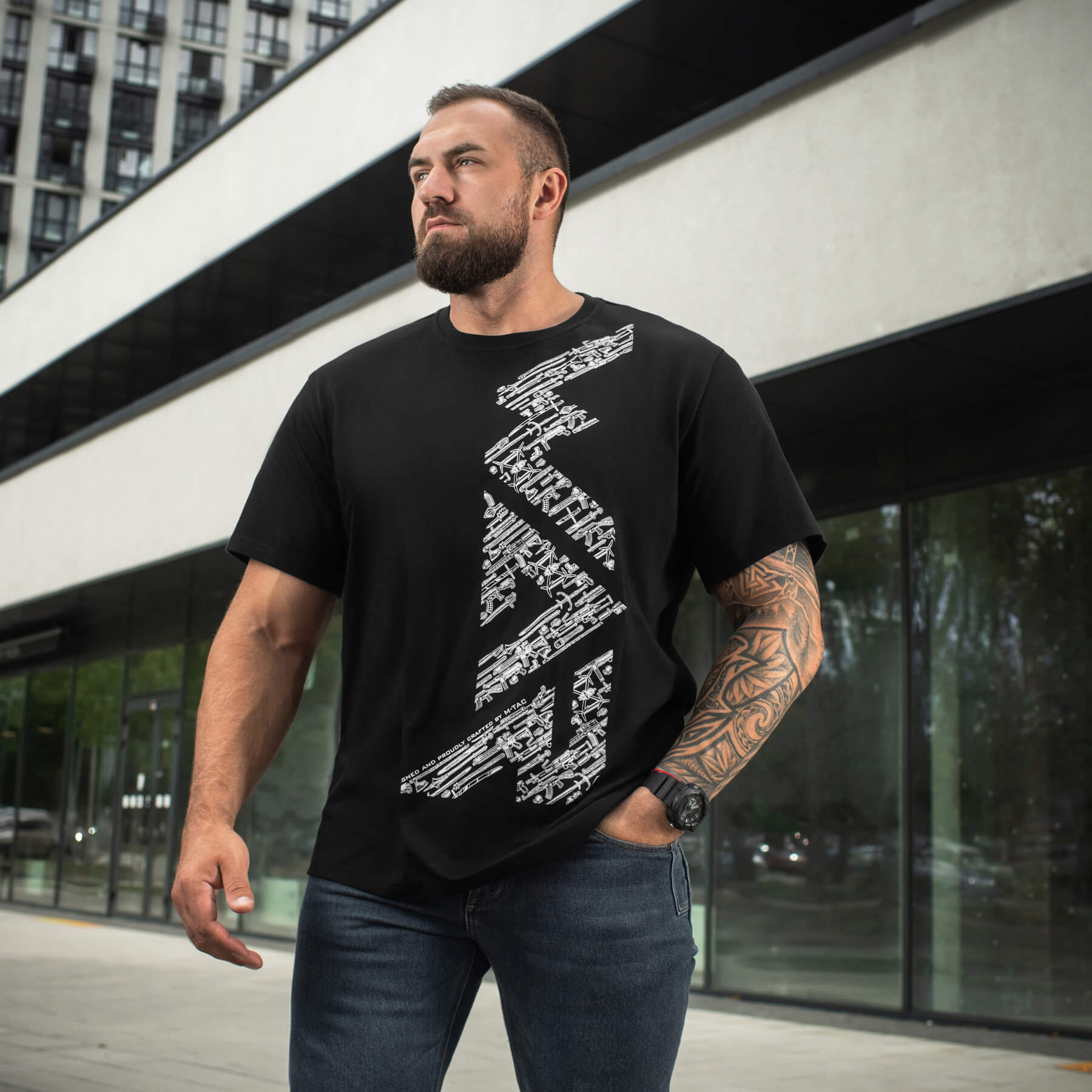 Tricou oversized M-Tac WAR Cotton Hard negru