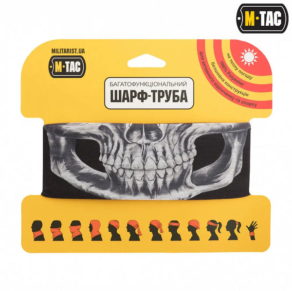 Bandana multifunctionala neagra Reaper Skull M-TAC WARZONESHOP