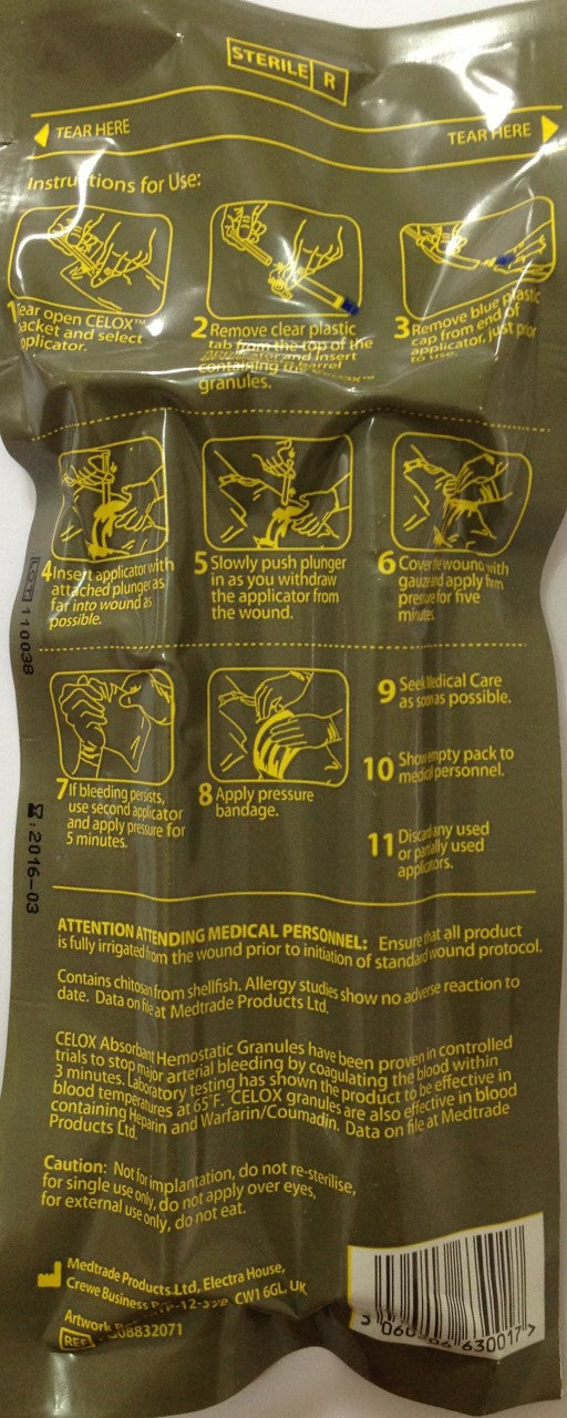 CELOX™-A – Aplicator hemostatic plagi penetrante si sangerari masive WARZONESHOP