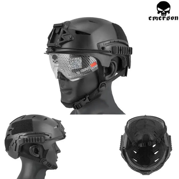 Casca tactica airsoft EXF Emerson cu ochelari inclusi WARZONESHOP