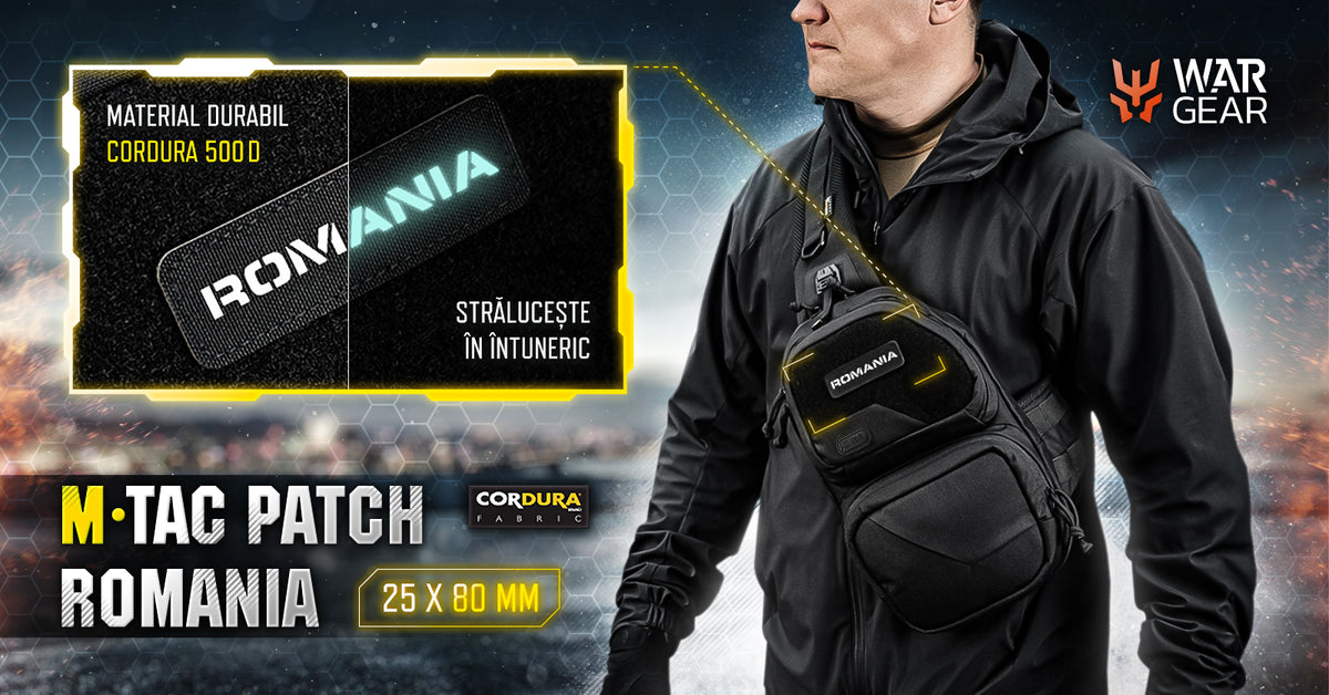 Emblema fosforescenta România din Cordura.