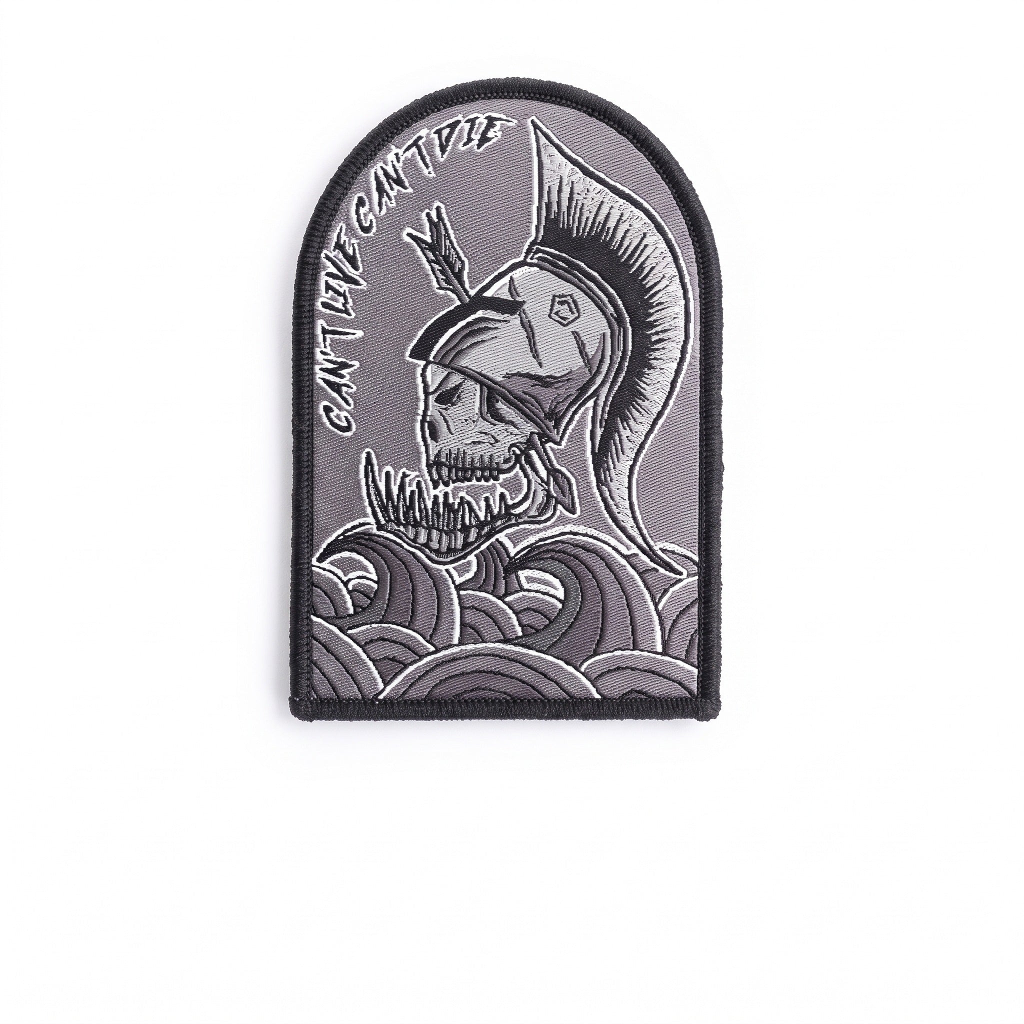 Patch Spartan Skull Pentagon pe fundal alb