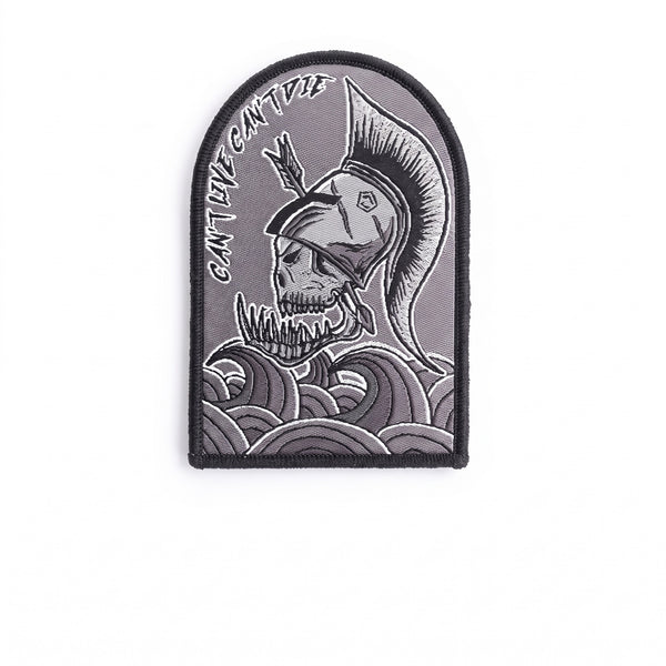 Patch Spartan Skull Pentagon pe fundal alb