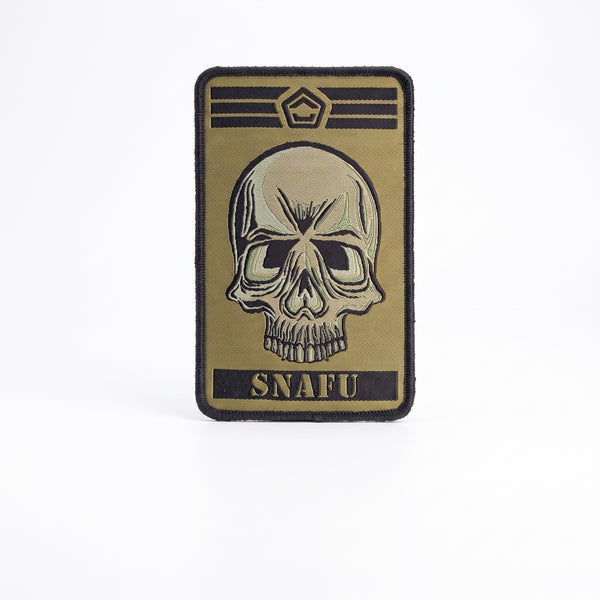 Patch SNAFU Pentagon pe fundal alb