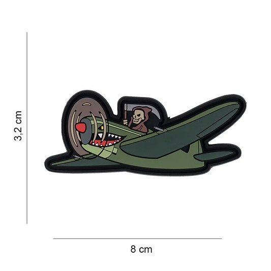 Patch 3D PVC Warhawk with Grim Reaper – Emblemă Aviatică WWII WARZONESHOP
