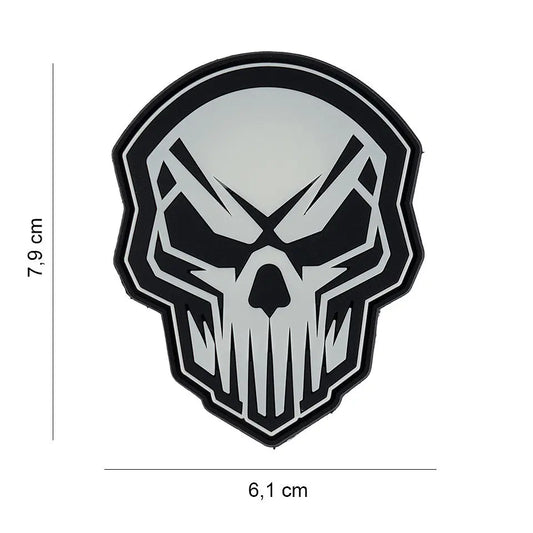 Patch Angry Skull Fosforescent 3D PVC WARZONESHOP