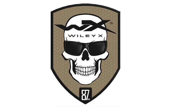 Patch WILEY X Skull 55x80 mm TAN WARZONESHOP