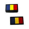 Set 2 patch-uri PVC Drapel Romania 2.5 x 1.5 cm cu prindere velcro hook & loop WARZONESHOP