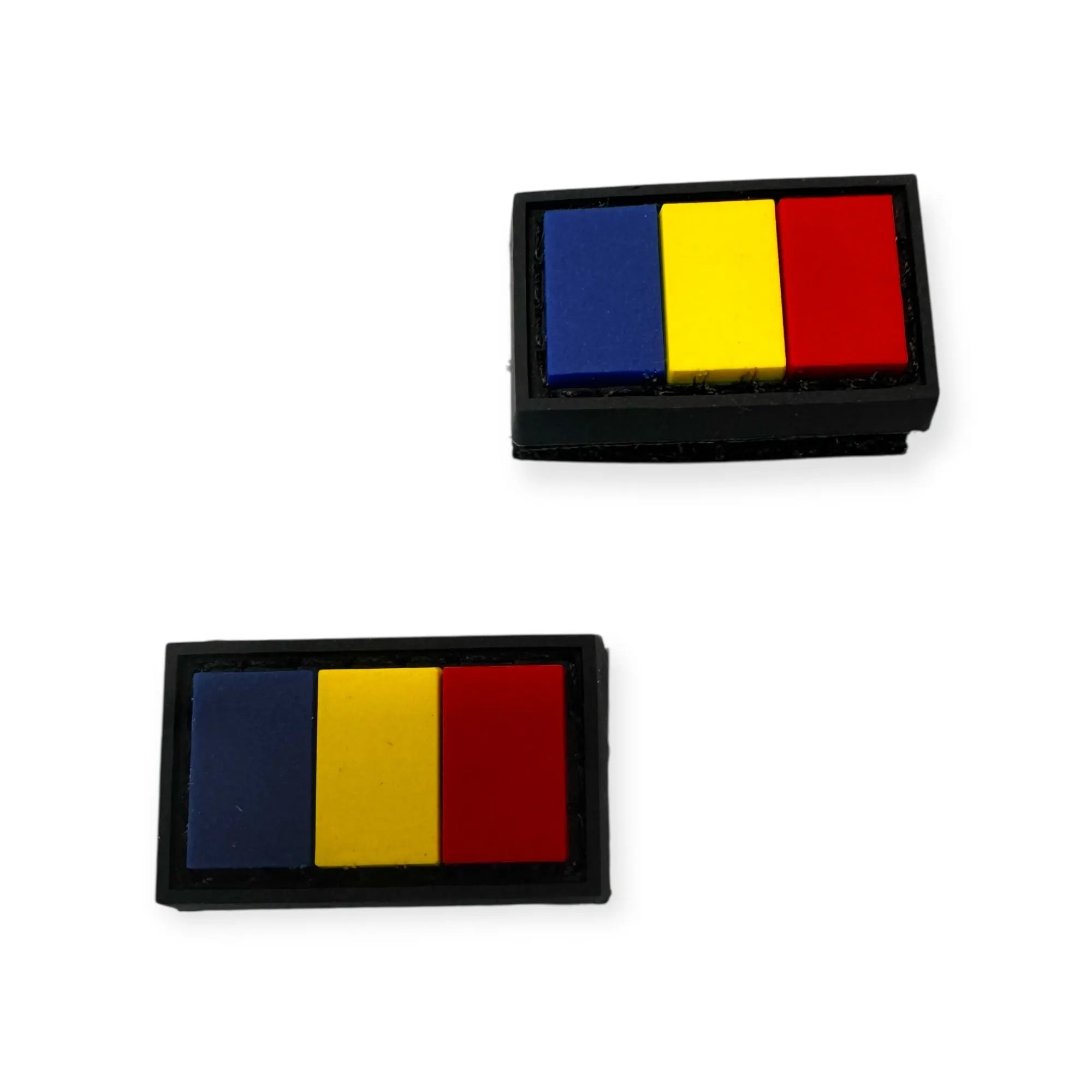 Set 2 patch-uri PVC Drapel Romania 2.5 x 1.5 cm cu prindere velcro hook & loop WARZONESHOP