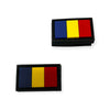 Set 2 patch-uri PVC Drapel Romania 2.5 x 1.5 cm cu prindere velcro hook & loop WARZONESHOP