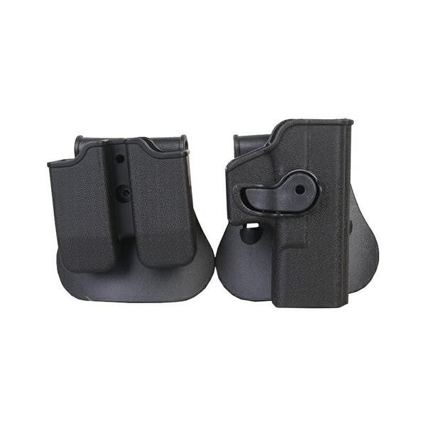 Set Holster Glock cu retentie activa si Port Incarcator Dublu Polimer WARZONESHOP